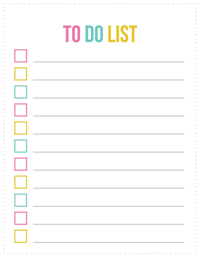 Cute To Do List Free Printable Template