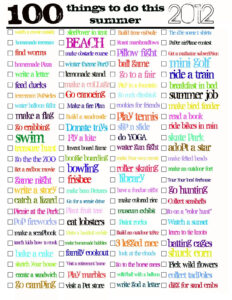 100 Things To Do This SUMMER PDF JADERBOMB Summer To Do List