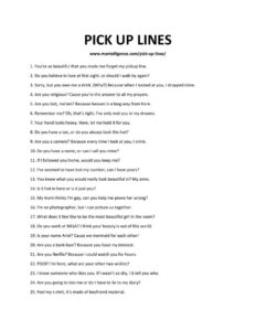 144 Awesome Pick Up Lines The Only List You Need Romantic Pick Up
