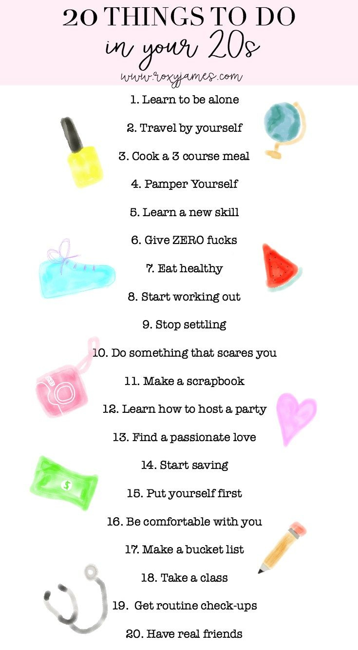 20 Things You NEED To Do In Your 20s Life Goals List 20s Bucket List 