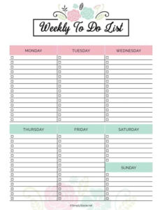 2019 Yearly Calendar Free Printable Free Printable Weekly Calendar