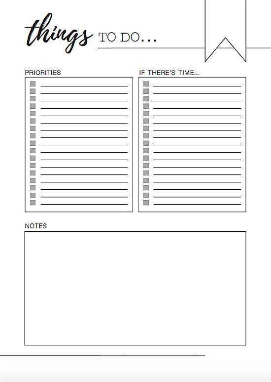 Printable To Do Lists To Get Organized