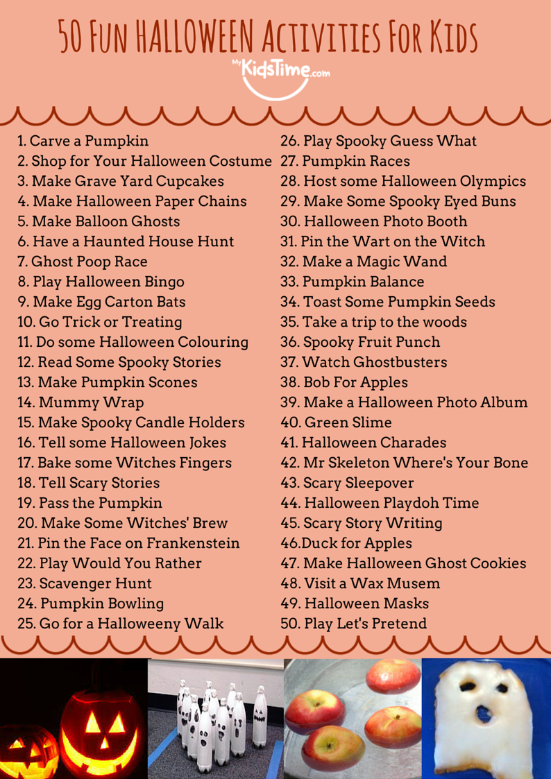 50 Fun Halloween Activities For Kids Checklist