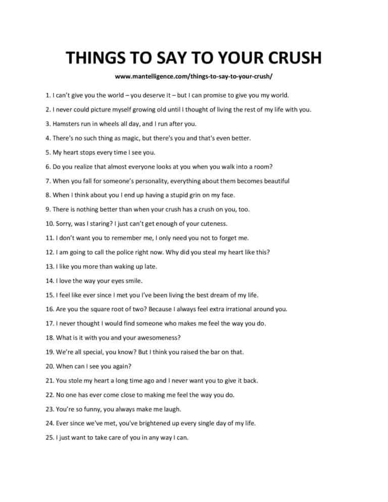 51 Things To Say To Your Crush The Only List You Need Romantic 