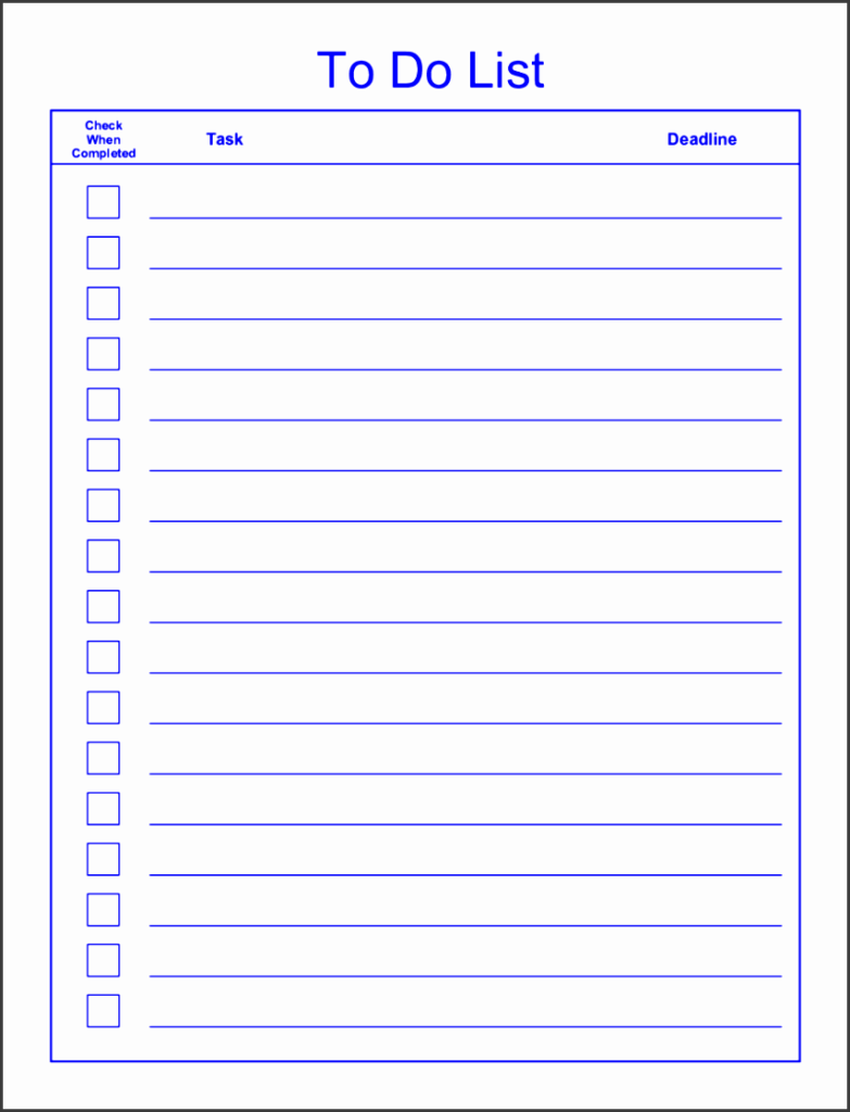 6 Editable To Do List Template SampleTemplatess SampleTemplatess | To Do List Printable