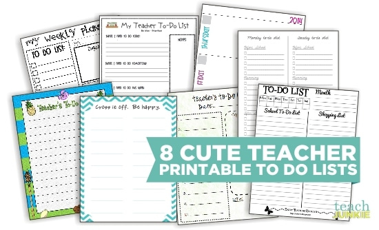 8 Cute Teacher Printable To Do Lists Teach Junkie