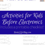Activities For Kids Before Electronics Printable Checklist Best Of