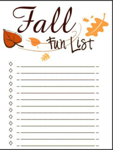 Autumn Bucket List Printable Spool And Spoon Fall Bucket List