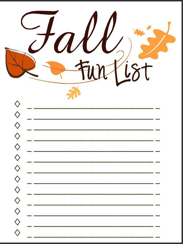  Autumn Bucket List Printable Spool And Spoon Fall Bucket List 