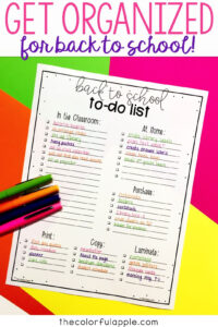 Back To School To do List For Teachers education school classroom