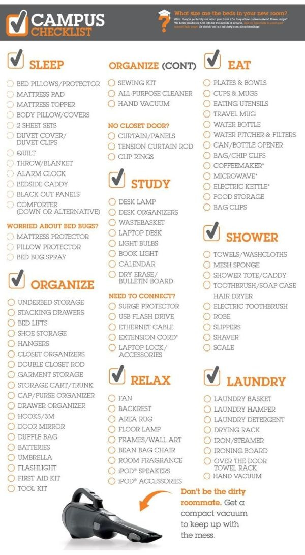 Bed Bath Beyond 2013 Campus Checklist college By Mavis College 