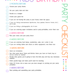 Birthday Party Checklist Template 3 Free Templates In PDF Word
