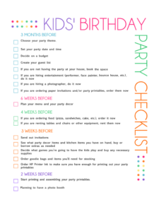 Birthday Party Checklist Template 3 Free Templates In PDF Word