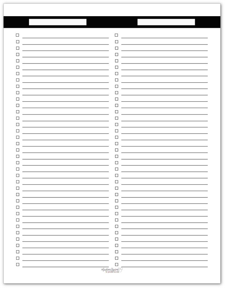 Black And White Master To Do List Printables In Three Sizes Daily 