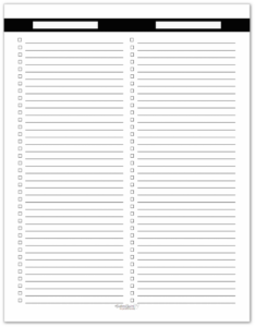 Black And White Master To Do Lists Daily Planner Pages To Do Lists