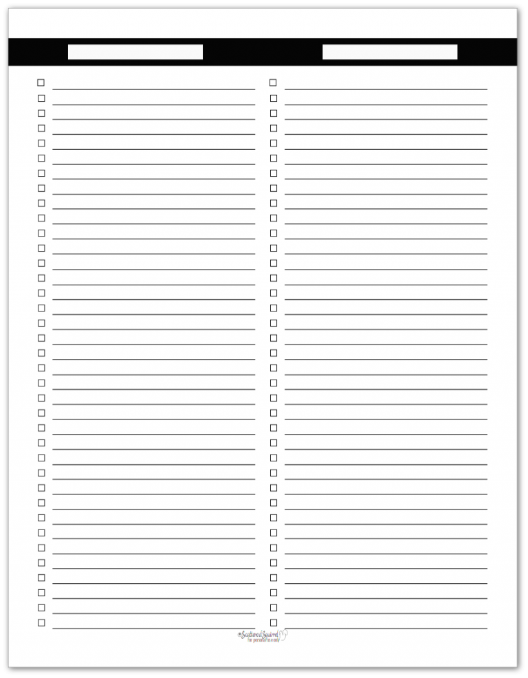 Black And White Master To Do Lists Daily Planner Pages To Do Lists 