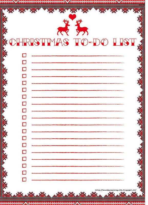 Bucket LIST NATALE Christmas To Do List Christmas Checklist Free 