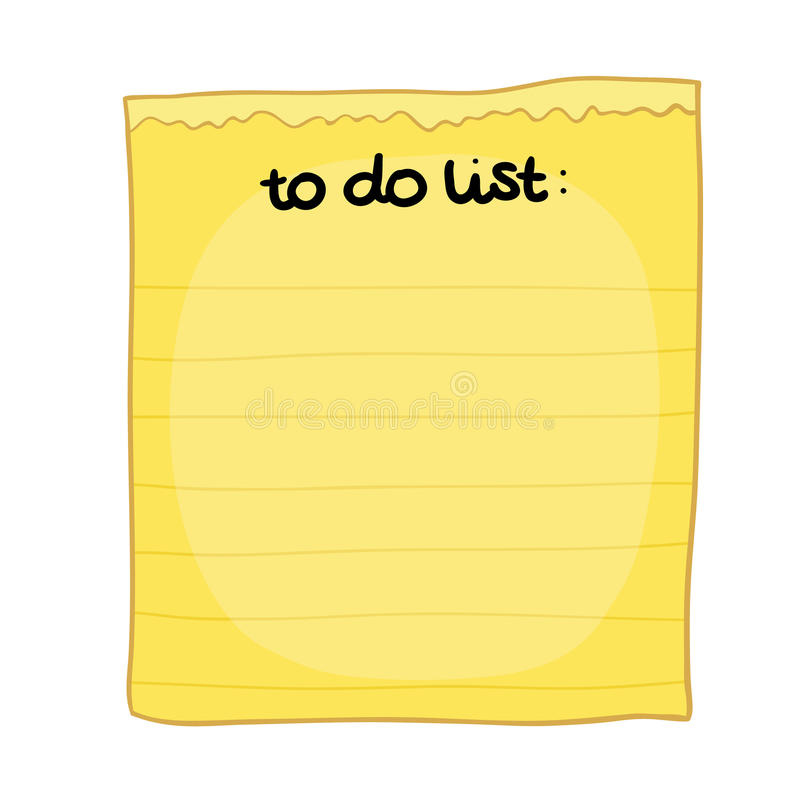 Cartoon To Do List Stock Vector Illustration Of Page 41372842