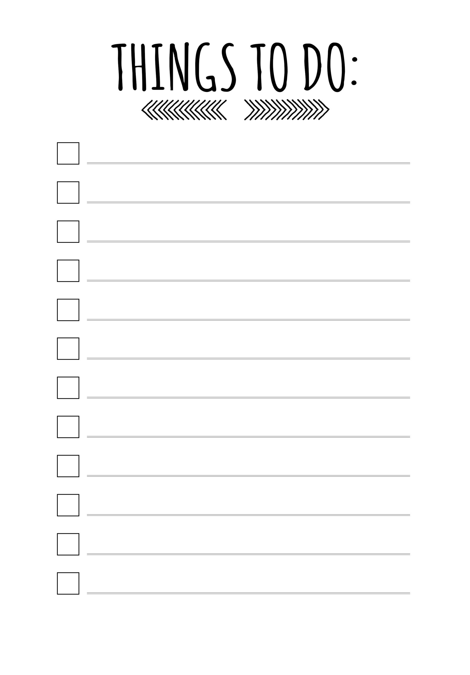 To Do List Print Out Sheet