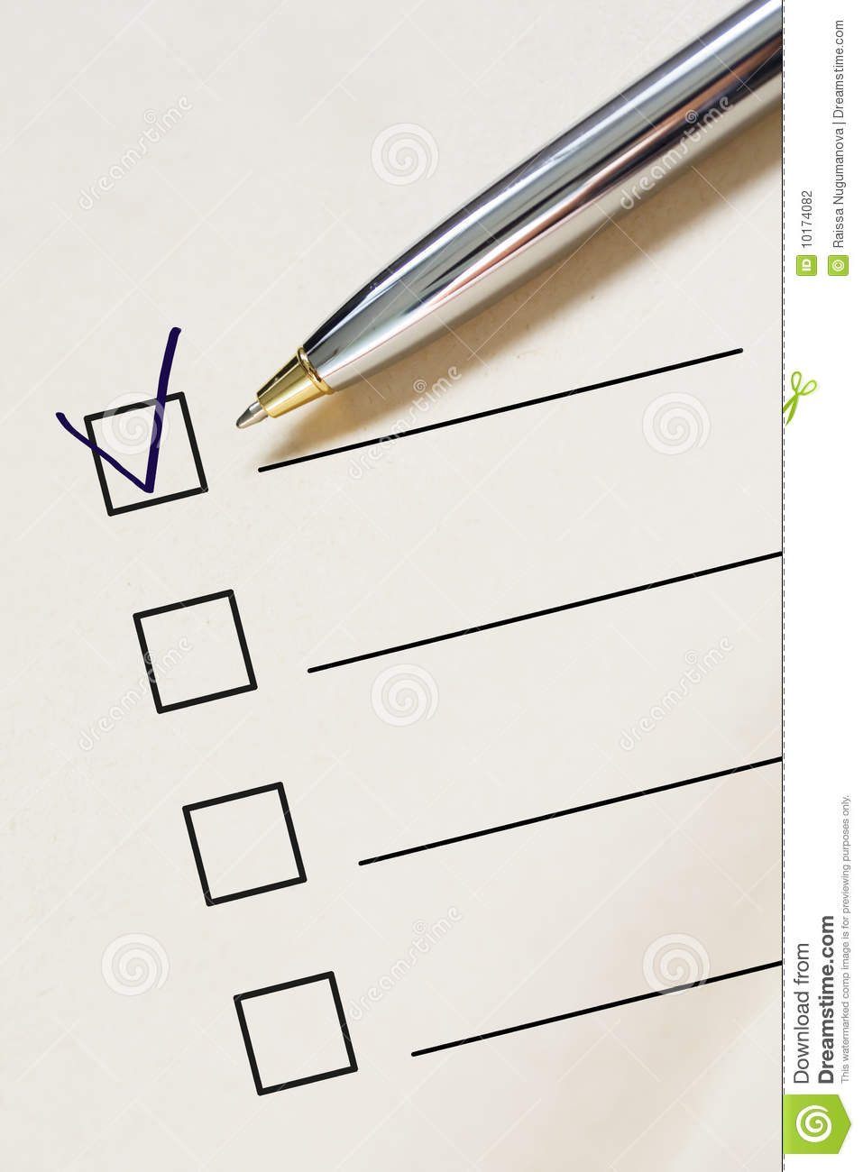 Checklist And Pen Stock Photo Image Of Solution Voting 10174082