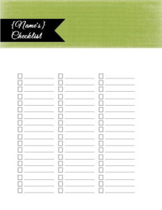 Checklist Template