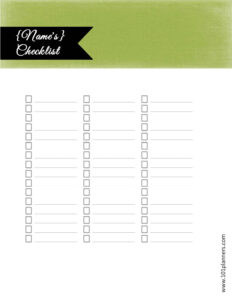Checklist Template