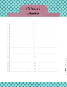 Checklist Template