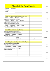 Checklist Template For New Parents Right Printable Pdf Download