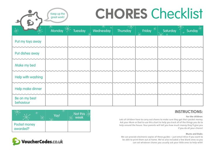 Chores Checklist Perfect For Tracking Whether You re Going To Be 