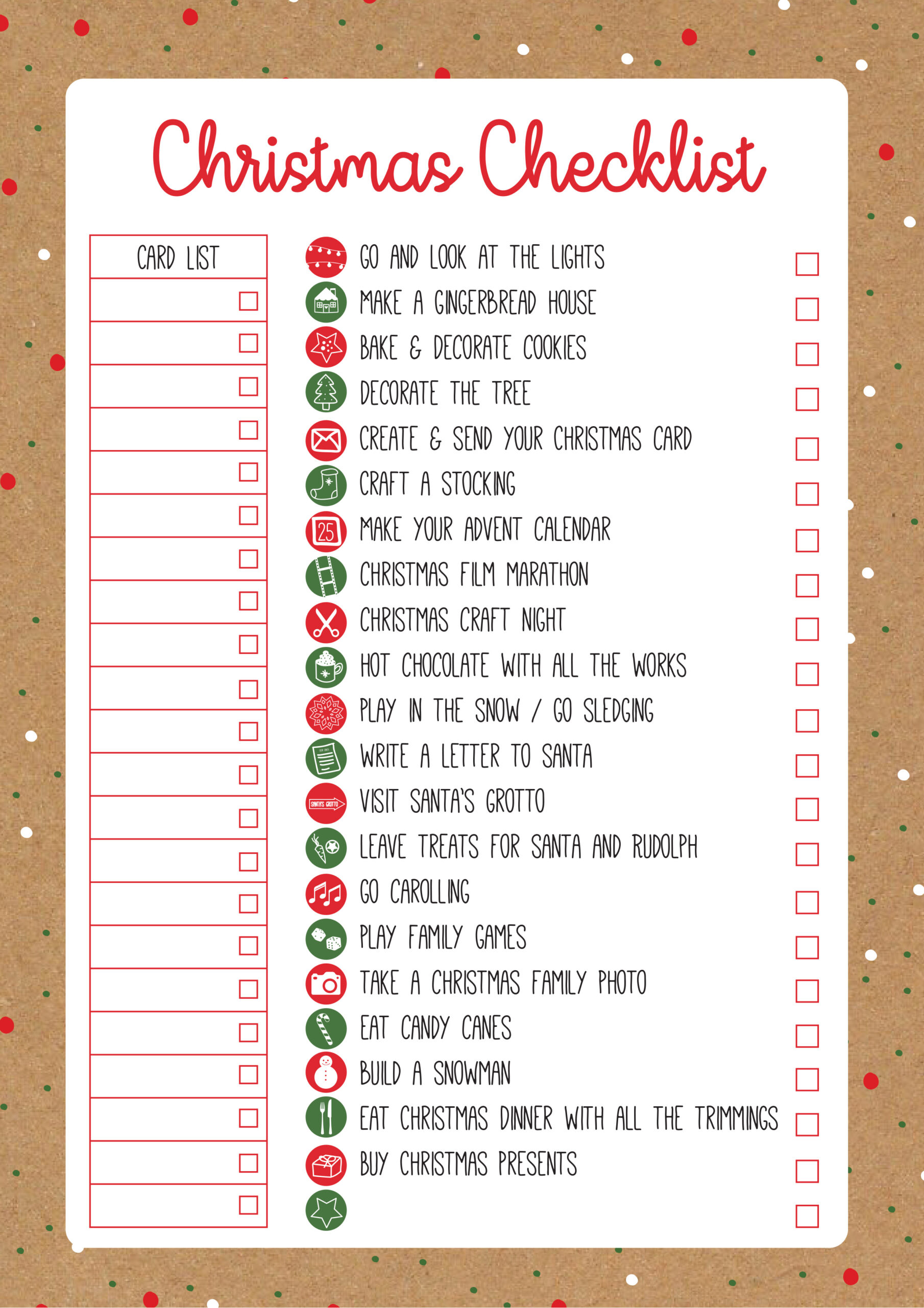 Christmas Checklist Template Christmas Checklist Christmas 