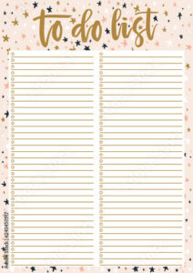 Cute A4 Template For To Do List With Lettering On Decorative Pastel
