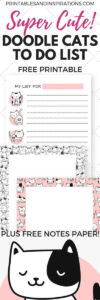 Cute Free Printable To Do List Doodle Cats Printables And
