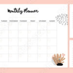 Cute Monthly Planner With Flowers To Do List Notes Printable Vector