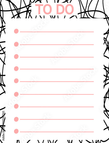  cute Pink Black Vector Printable To Do List Stock Image And Royalty 
