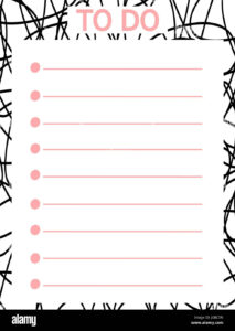 Cute Pink Black Vector Printable To Do List Stock Vector Image Art