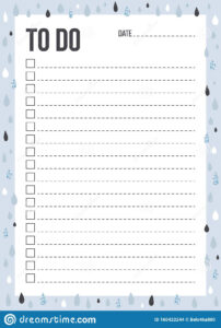 Cute To Do List Template With Check And Place For Thing And Date In