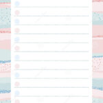 Cute To Do List Template With Notes And Round Checkbox On Striped