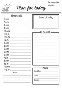 Daily Schedule Printable Daily Checklist Hourly Checklist Etsy