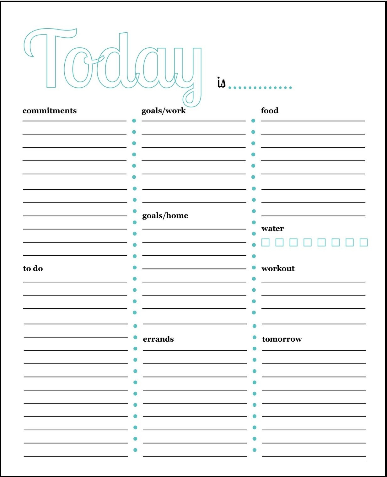 Daily Task Manager Template Daily Planner Printable Planner 