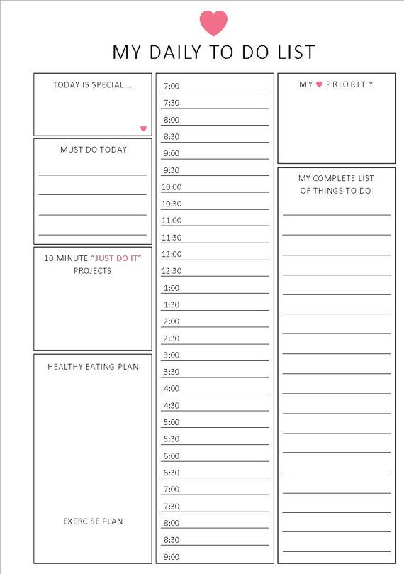 Daily To Do List HOURLY Format A5 Printable By ShePlans Planner 