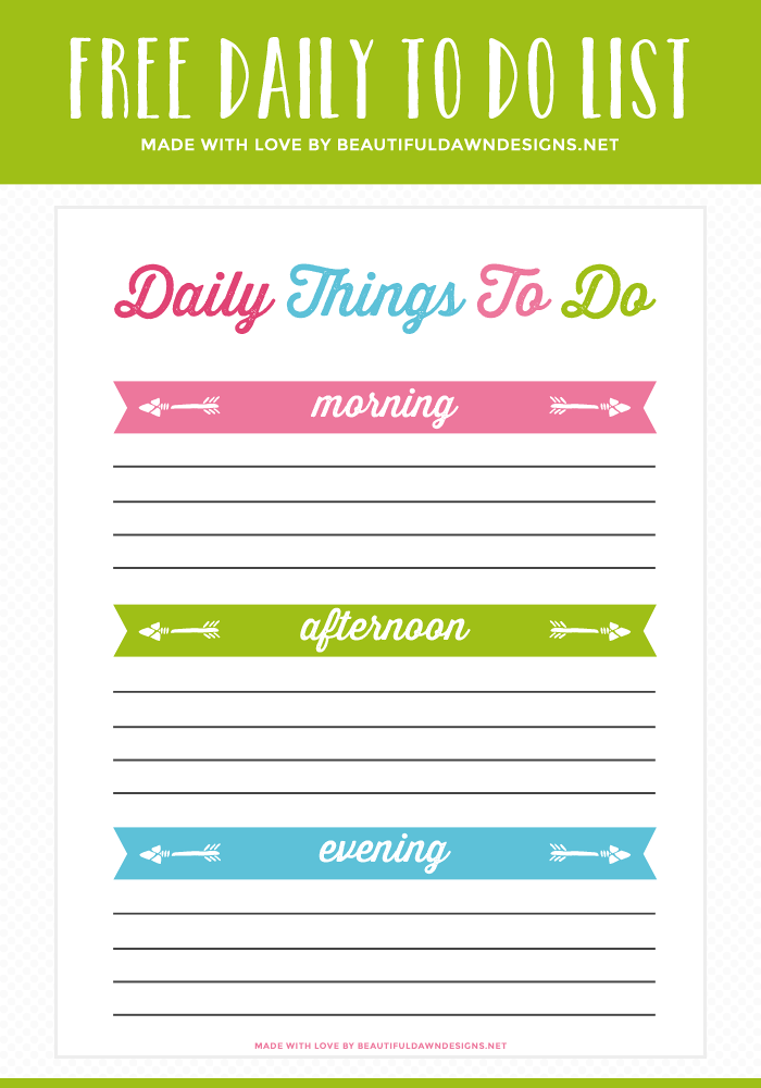 Daily To Do List Printable For Free Beautiful Dawn Designs