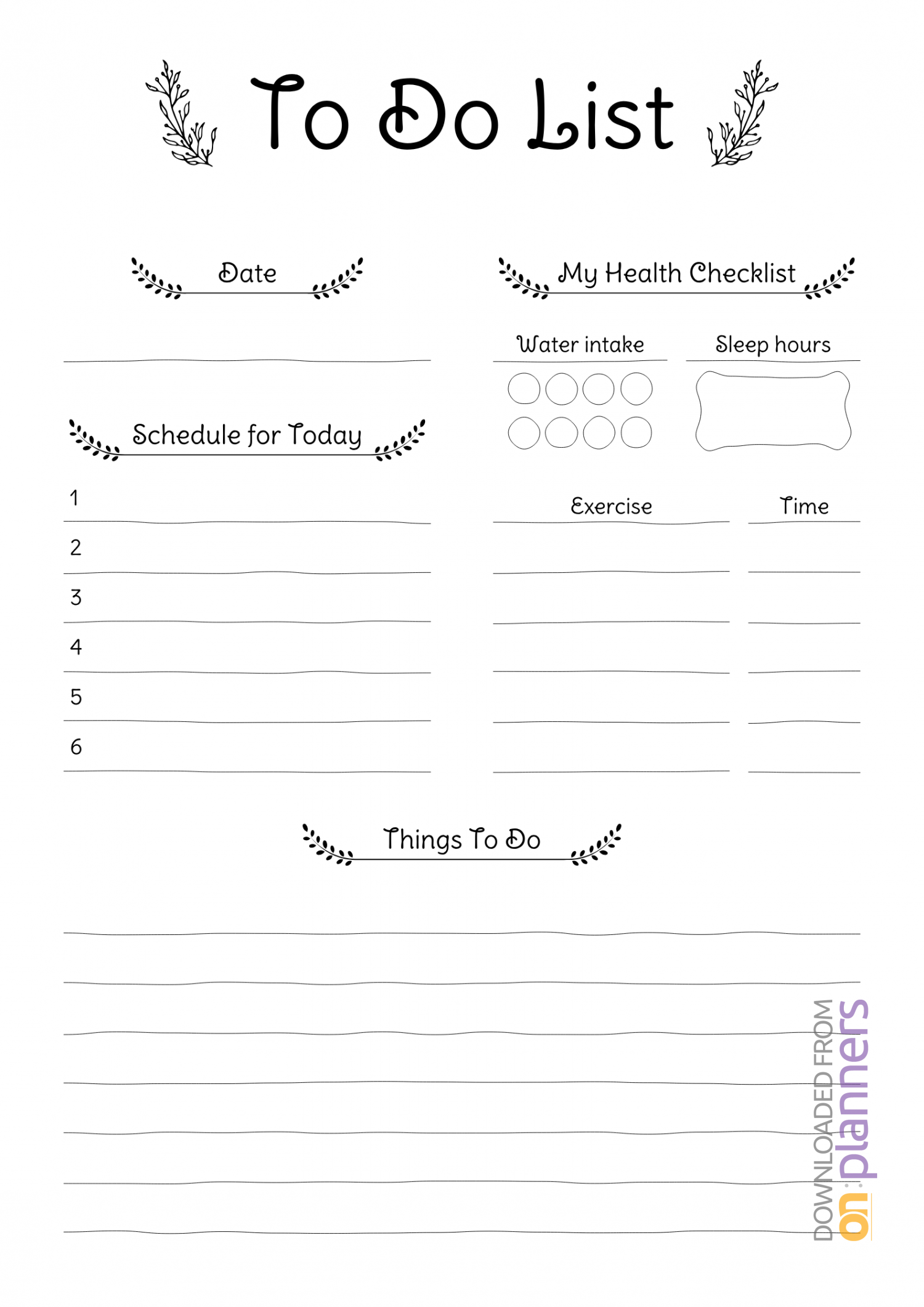 Daily To Do List With Rustic Pattern Sections Available In This 