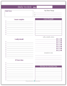 Daily To Do Printables Are Awesome For Those Busy Days