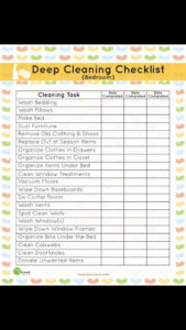 Deep Cleaning Checklist Clean Bedroom Bedroom Checklist Deep