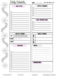 Doodled Floral Daily To Do List Free Printable Planner Printables