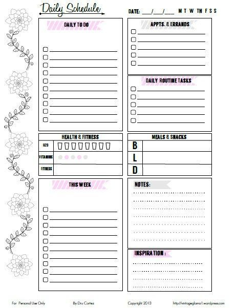 Doodled Floral Daily To Do List Free Printable Planner Printables 