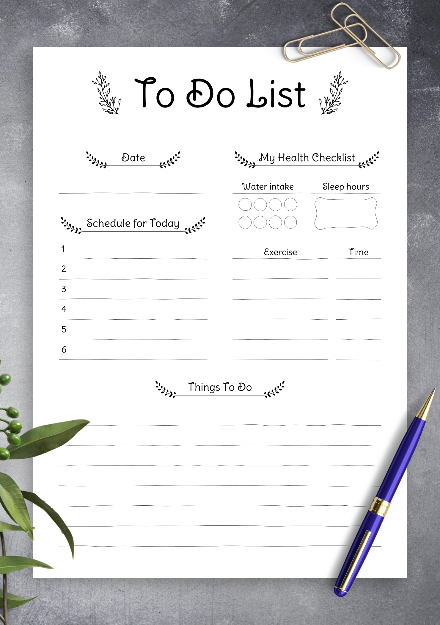 Download Printable Daily To Do List PDF