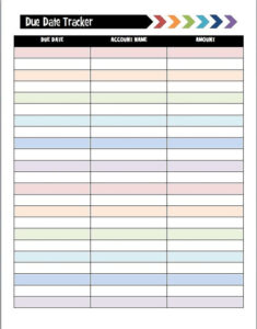 Due Date Tracker 2 Allows You To List All Of Your Bills Due Dates