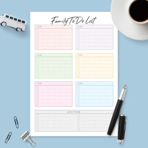 Family Household Organizer To Do List Template Printable PDF