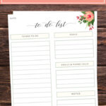 Floral To Do List Printable Printable To Do List PDF Daily Etsy To